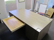 Furnishings : Modern Oak Desk 6 small