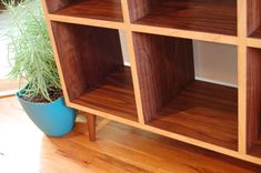 Furnishings : Walnut Bookcase With Maple Edge Banding 5 small
