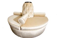 Custom Hand Made Center Round Settee Banquette Sofa 1 small