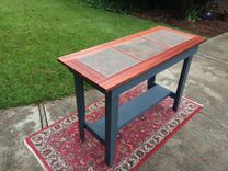 Console Table With Inlaid Ceramic Tile.  Perfect For Kitchen Prep 3 small