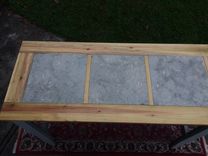 Console Table With Inlaid Ceramic Tile.  Perfect For Kitchen Prep 6 small