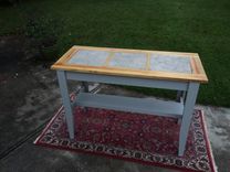 Console Table With Inlaid Ceramic Tile.  Perfect For Kitchen Prep 5 small