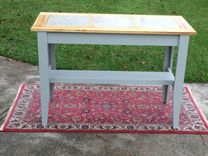 Console Table With Inlaid Ceramic Tile.  Perfect For Kitchen Prep 4 small