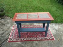 Console Table With Inlaid Ceramic Tile.  Perfect For Kitchen Prep 2 small