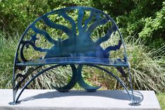 Moon Sun Stars Steel Metal Garden Bench 1 small