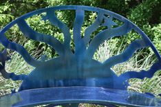 Moon Sun Stars Steel Metal Garden Bench 6 small