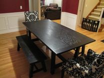 Trestle Dining Table And Benches 1 small
