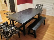 Trestle Dining Table And Benches 2 small