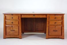Executive Desk In Cherry With Ebony Accents 3 small