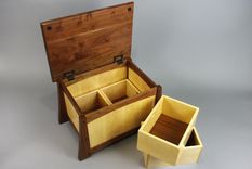 Walnut And Curly Maple Keepsake Box 2 small