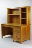 Black Cherry And Flower Inlay Desk With Hutch 2 small