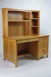 Black Cherry And Flower Inlay Desk With Hutch 5 small