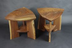 Black Walnut Slab Triangle Tables 3 small