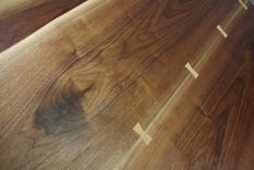Black Walnut Live Edge Slab Dining Table And Bench 1 small