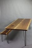 Black Walnut Live Edge Slab Dining Table And Bench 2 small