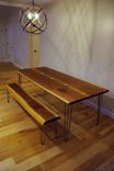 Black Walnut Live Edge Slab Dining Table And Bench 3 small