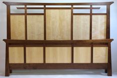 Custom Designed Walnut And Curly Maple Bed 1 small