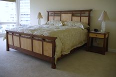 Custom Designed Walnut And Curly Maple Bed 2 small