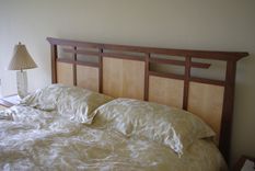 Custom Designed Walnut And Curly Maple Bed 5 small
