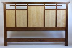 Custom Designed Walnut And Curly Maple Bed 4 small