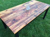***Antique Pumpkin Pine Farm Table*** 3 small
