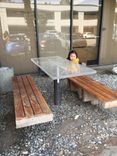 Upcycle Bullet Proof Glass Table And Bench 2 small