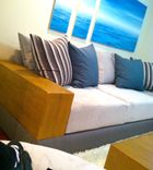 Plush 5 Star Sofa.  Maximum Comfort W/ Wide Reclaimed Wood Arms 5 small