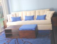 Plush 5 Star Sofa.  Maximum Comfort W/ Wide Reclaimed Wood Arms 6 small