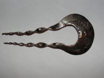 Native American Inspired Oval Hair Comb With Navajo Or Zuni Inspired Stamping 3 small