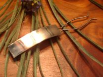 Square Sterling Silver Modernist Hair Clip Comb 2 small
