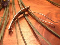 Square Sterling Silver Modernist Hair Clip Comb 3 small