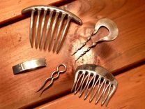 Small Sterling Silver Modernist Hair Comb 5 small