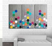 Mod Honeycomb 60x40 - Wood Wall Art, Panel Art, Metal Wall Art, Modern Wall Art, Wall Decor 1 small