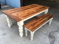 6 Foot Farmhouse Table Set 2 small