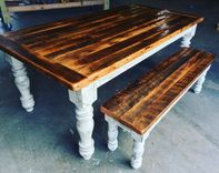 6 Foot Farmhouse Table Set 4 small