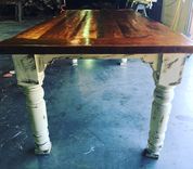 8 Foot Antique Heart Pine Table Set 2 small