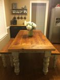 8 Foot Antique Heart Pine Farmhouse Table 3 small