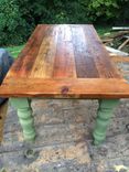 8 Foot Antique Heart Pine Farmhouse Table 5 small