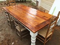 8 Foot Antique Oak Farmhouse Table 2 small