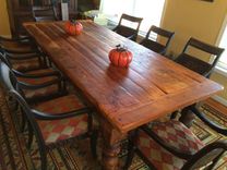 8 Foot Antique Heart Pine Farmhouse Table 2 small