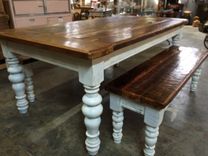 8 Foot Antique Heart Pine Farmhouse Table 3 small