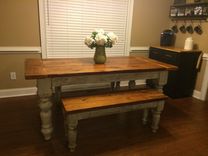 8 Foot Antique Heart Pine Farmhouse Table 4 small