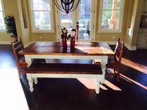 8 Foot Antique Heart Pine Farmhouse Table 6 small