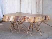 Rustic Glam Modern Spalted Maple Live Edge Coffee Table Sculptural Base 2 small