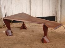 Sculptural Mid Century Modern Walnut Live Edge Coffee Table Organic Chic Rustic Fantasy Furniture 2 small