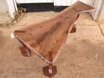 Sculptural Mid Century Modern Walnut Live Edge Coffee Table Organic Chic Rustic Fantasy Furniture 5 small