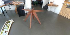 Kerry's Unequal-Sided Walnut Table Base For Rectangular Glass Top 4 small