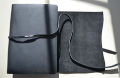 Personalized Study Journal Bible Black Leather Kjv, Nlt, Niv (Or Any Version)  (691) 4 small