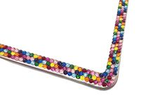 Rainbow Crystal Bling License Plate Frame Bedazzled Crystallized Vanity Car Pride Lgbt European 1 small