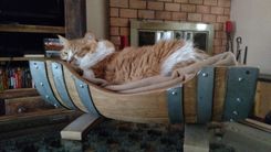 Wine Barrel Pet Bed - Dormio - Made From Retired Ca Wine Barrels. 100% Recycled! 1 small
